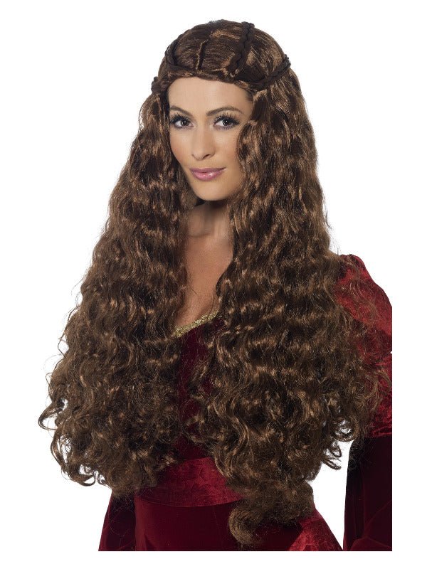 Medieval Princess Wig, Brown - Adult Weekender