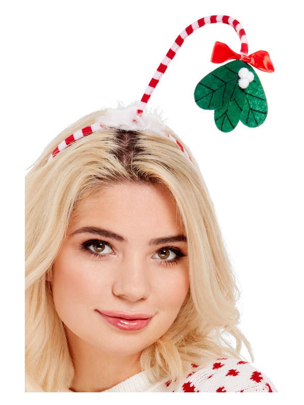 Mistletoe Kisses Headband, Red & White - Adult Weekender