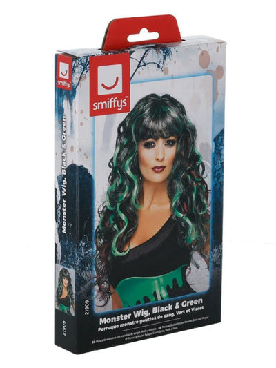 Monster Wig, Black & Green - Adult Weekender