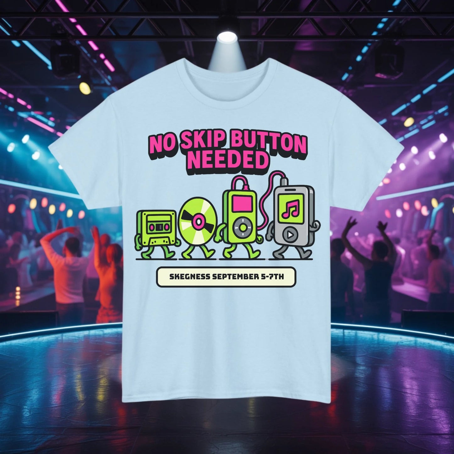No Skip Button Needed - Adult Weekender Front and Back Personalised Unisex Heavy T-Shirt Replay - Adult Weekender