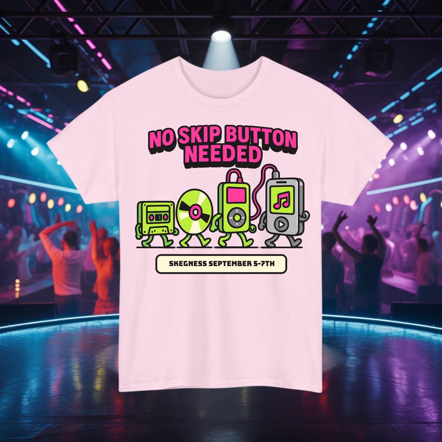 No Skip Button Needed - Adult Weekender Front and Back Personalised Unisex Heavy T-Shirt Replay - Adult Weekender