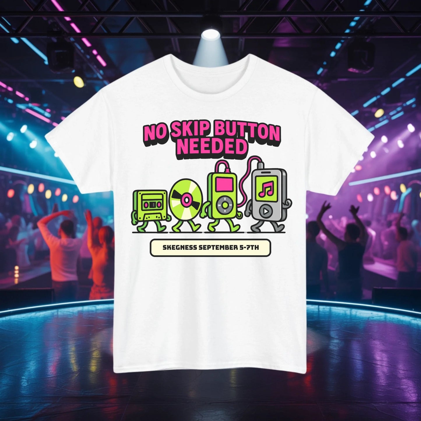 No Skip Button Needed - Adult Weekender Front and Back Personalised Unisex Heavy T-Shirt Replay - Adult Weekender