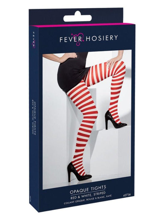 Opaque Tights, Red & White - Adult Weekender