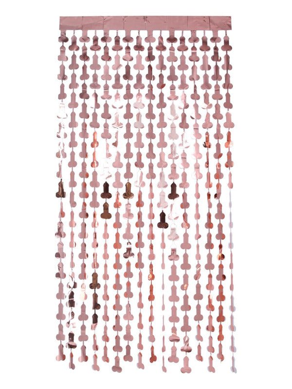 Penis Foil Curtain Backdrop, Rose Gold - Adult Weekender