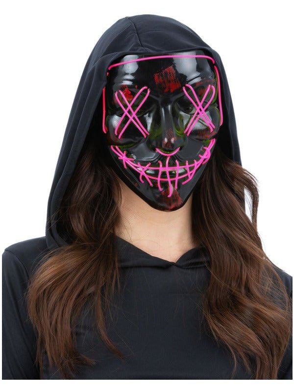 Pink Light Up LED Stitch Mask - Adult Weekender