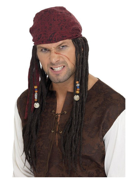 Pirate Bandanna with Plaits, Brown - Adult Weekender