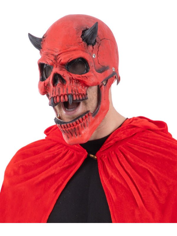 Red Devil Skull Latex Mask, with Moving Mouth - Adult Weekender