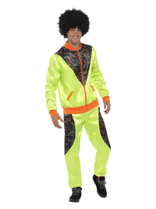 Retro Shell Suit Costume, Mens, Neon Green - Adult Weekender