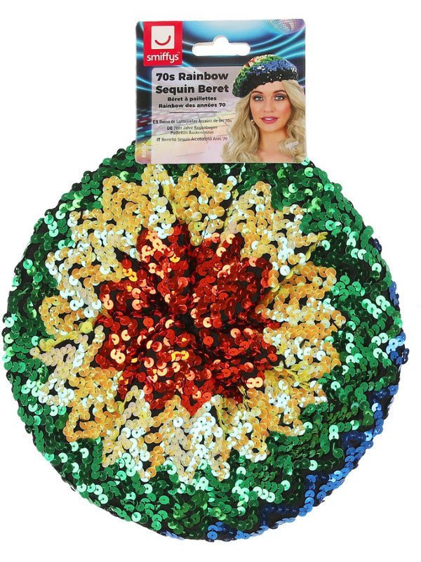 Sequin Beret, Rainbow - Adult Weekender