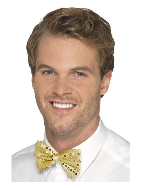 Sequin Bow Tie, Gold - Adult Weekender