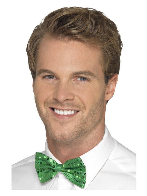 Sequin Bow Tie, Green - Adult Weekender