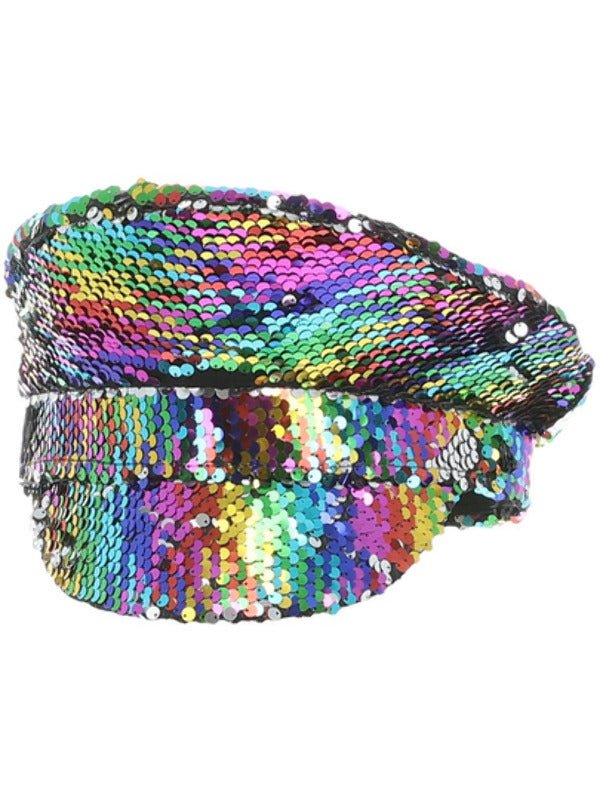 Sequin Captains Hat, Rainbow - Adult Weekender
