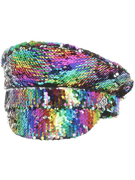 Sequin Captains Hat, Rainbow - Adult Weekender