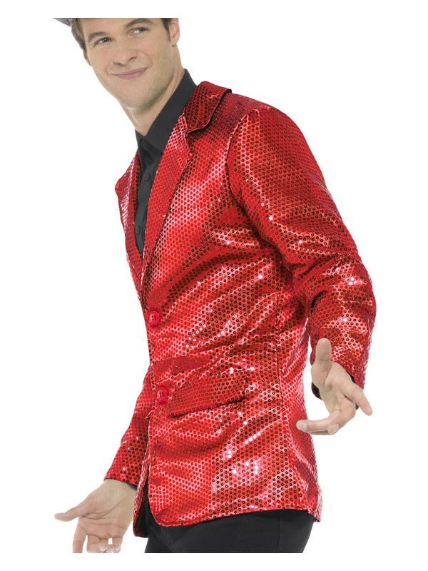 Sequin Jacket, Mens, Red - Adult Weekender