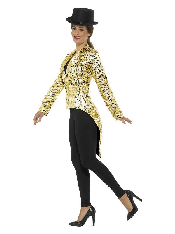 Sequin Tailcoat Jacket, Ladies, Gold - Adult Weekender
