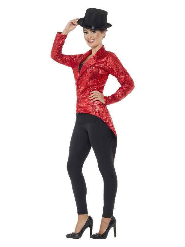 Sequin Tailcoat Jacket, Ladies, Red - Adult Weekender