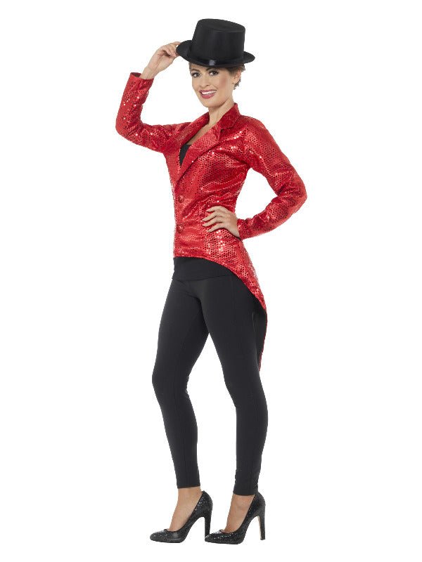 Sequin Tailcoat Jacket, Ladies, Red - Adult Weekender