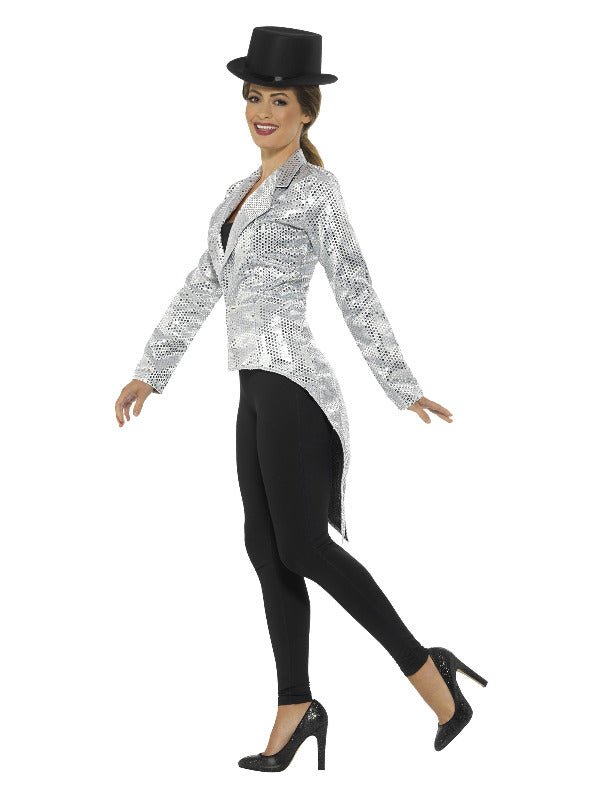 Sequin Tailcoat Jacket, Ladies, Silver - Adult Weekender
