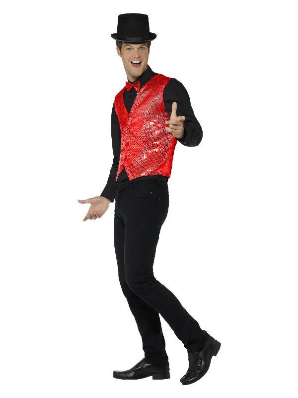 Sequin Waistcoat, Red - Adult Weekender
