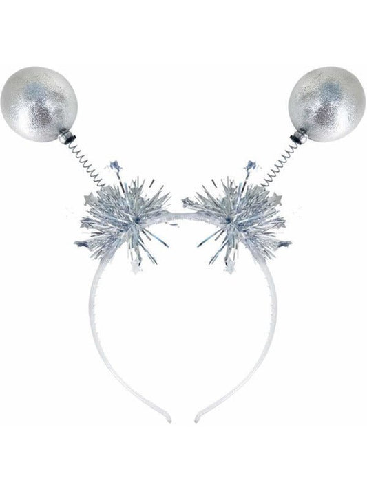 Silver Metallic Ball Bopper Headband - Adult Weekender
