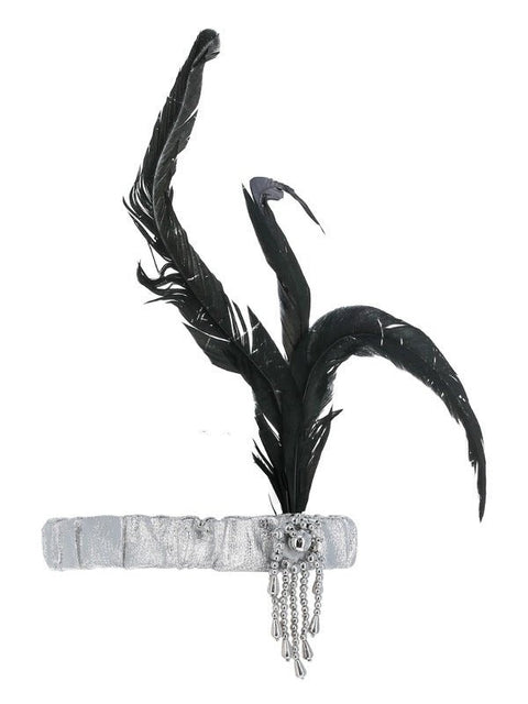 Silver Satin Charleston Headband, Silver - Adult Weekender