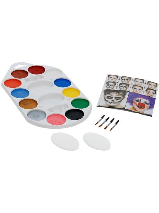 Smiffys Make - Up FX, 12 Colour Palette, Aqua, Multi - Adult Weekender