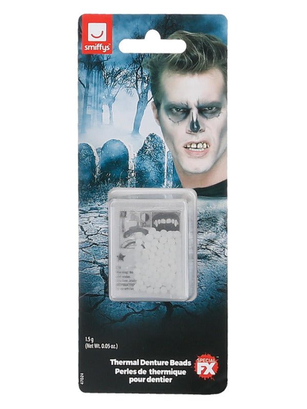 Smiffys Make - Up FX, Thermal Denture Fitting Beads, - Adult Weekender
