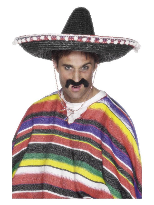 Sombrero Straw Hat, Black - Adult Weekender