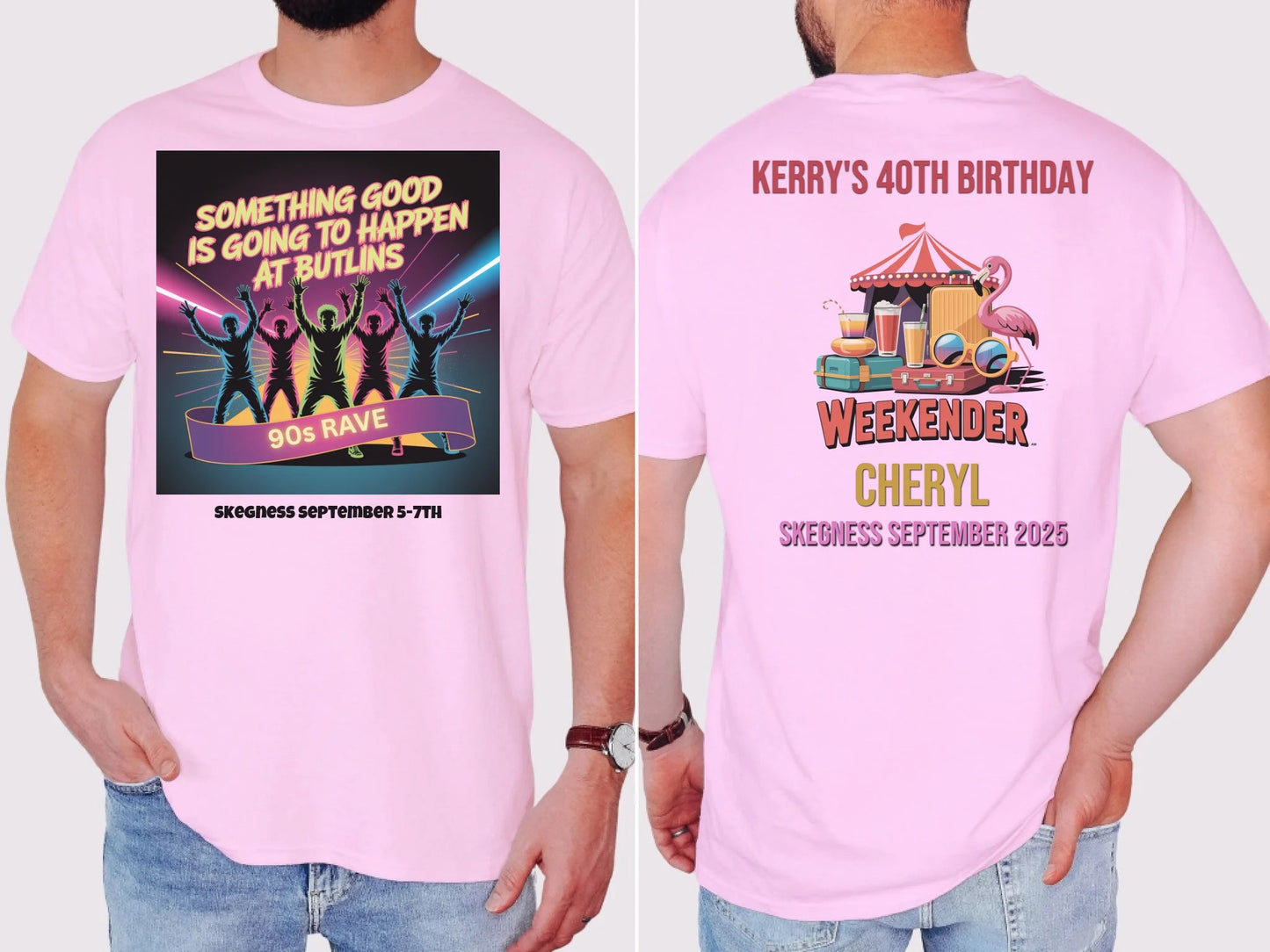 Something good is going to happen - Adult Weekender Front and Back Personalised Unisex Heavy T-Shirt - 90s - Adult Weekender