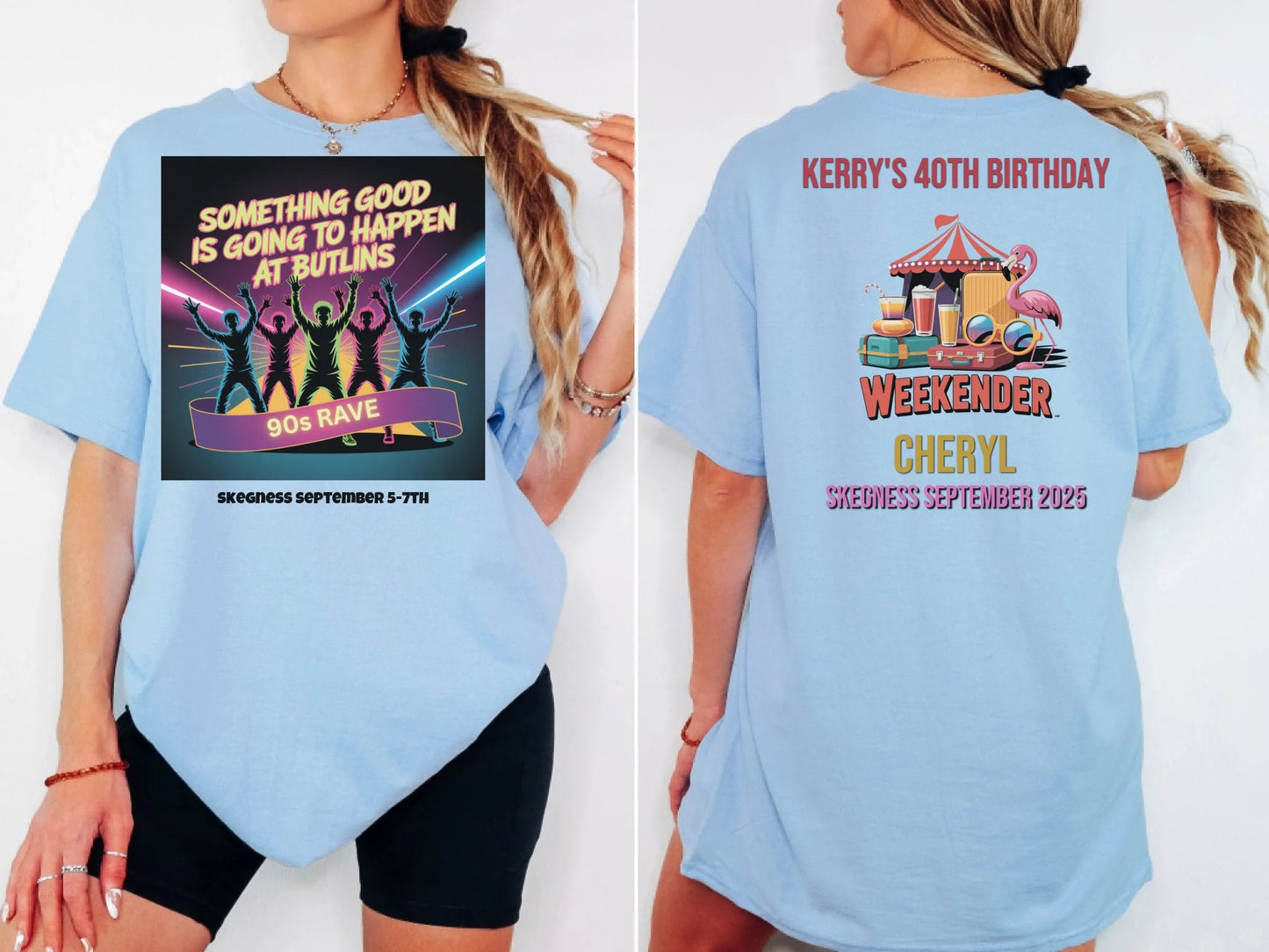 Something good is going to happen - Adult Weekender Front and Back Personalised Unisex Heavy T-Shirt - 90s - Adult Weekender