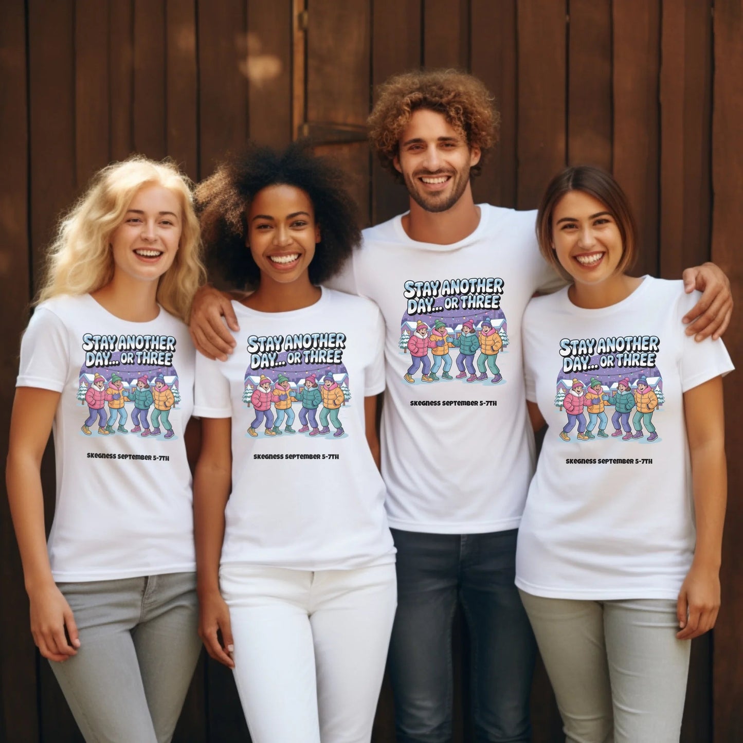 Stay Another Day - Adult Weekender Front and Back Personalised Unisex Heavy T-Shirt - 90s - Adult Weekender