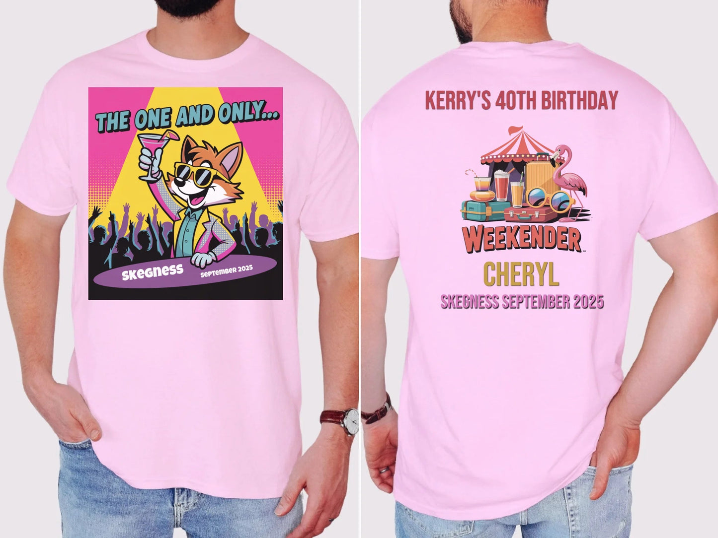 The One and Only - Adult Weekender Front and Back Personalised Unisex Heavy T-Shirt - 90s - Adult Weekender