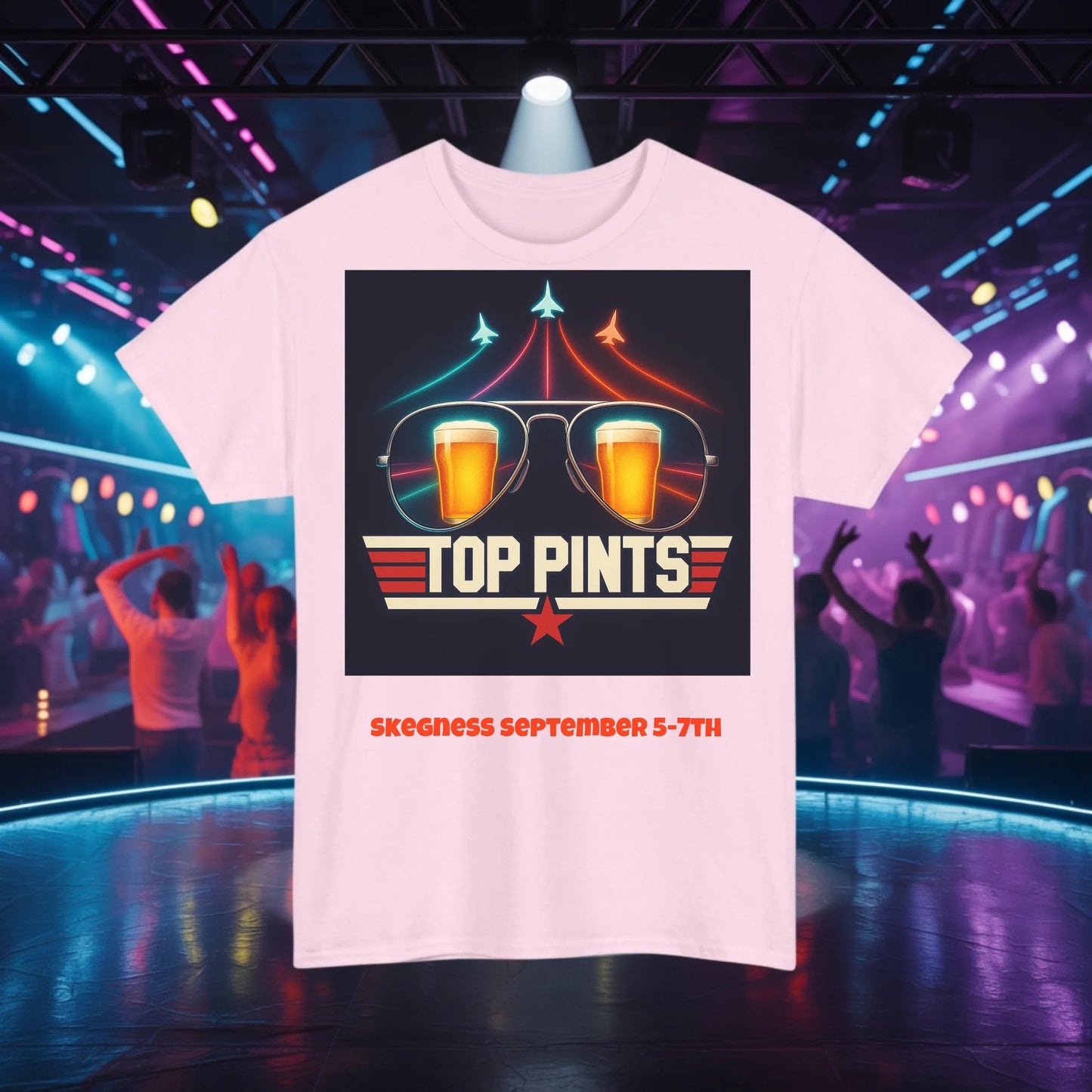 Top Pints - Adult Weekender Front and Back Personalised Unisex Heavy T-Shirt 80s - Adult Weekender