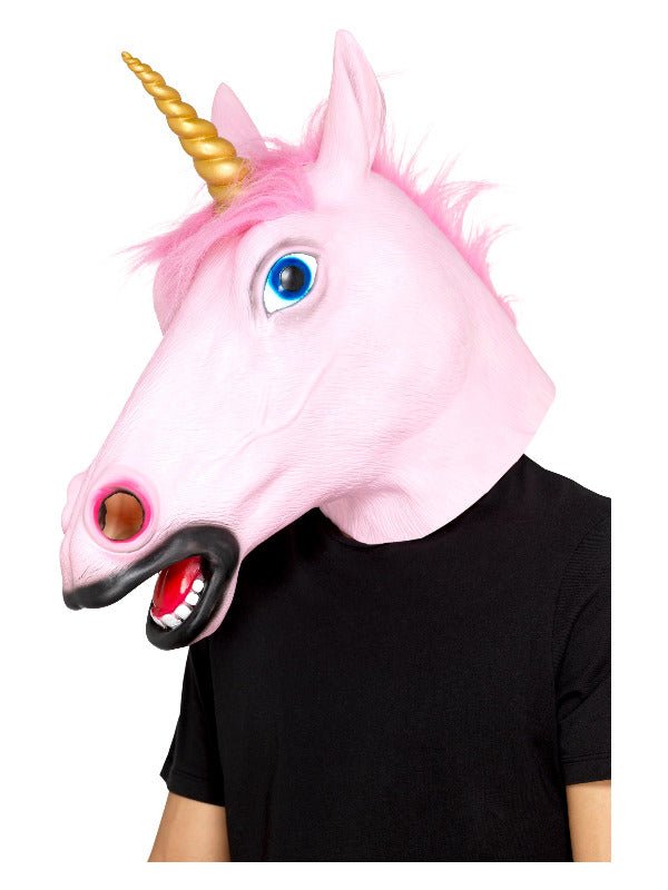 Unicorn Latex Mask, Pink - Adult Weekender