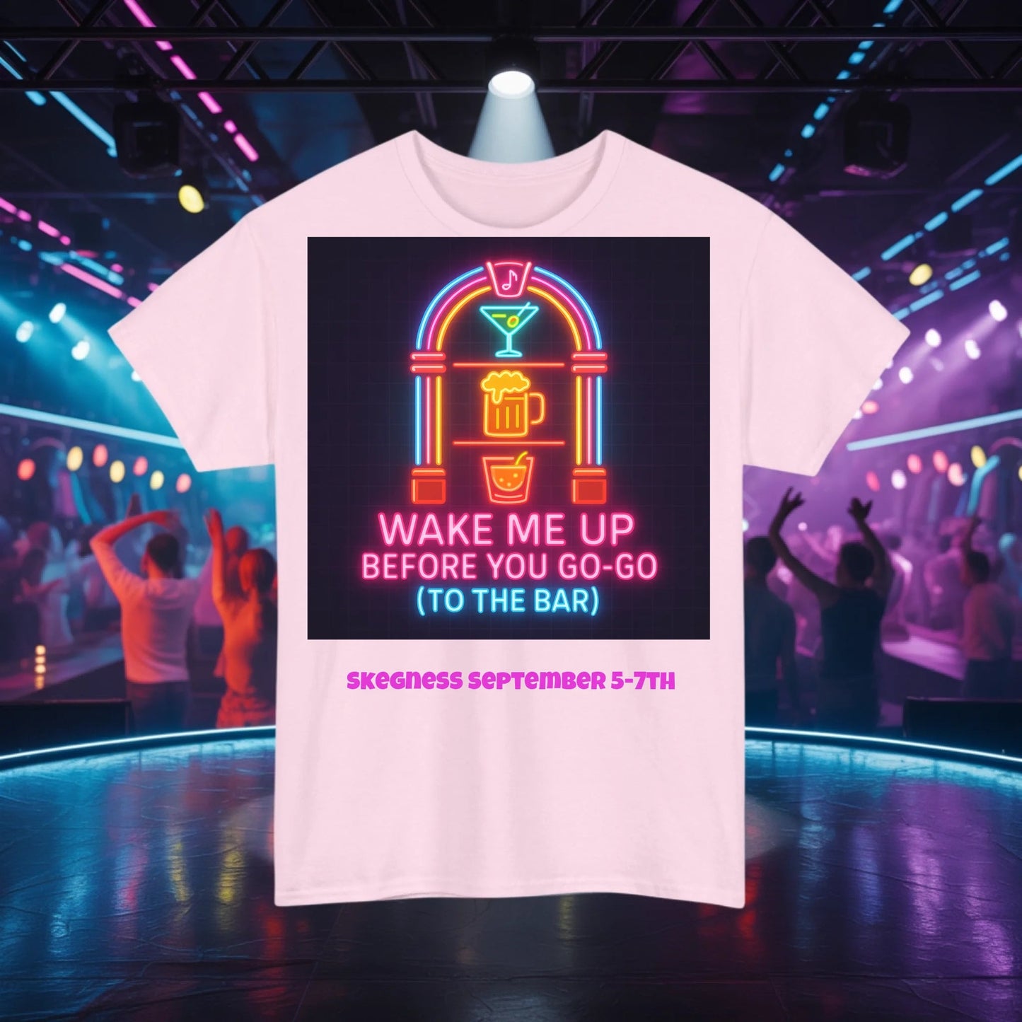 Wake me up before you go go - Adult Weekender Front and Back Personalised Unisex Heavy T-Shirt 80s - Adult Weekender