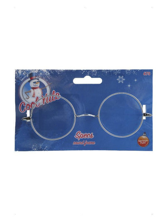 Wire Framed Santa Specs, Silver - Adult Weekender