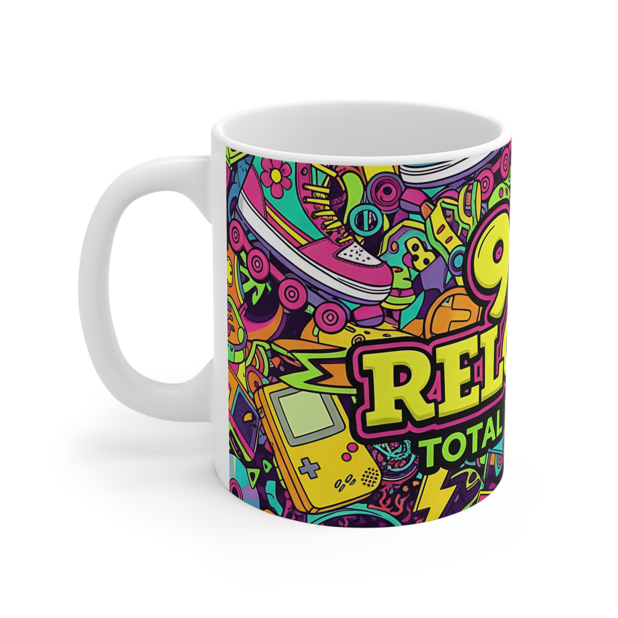 90's Reloaded Retro Mug, Fun Coffee CupThrowback Mug, Nostalgic Drinkware, Colorful Mug for Tea Lovers