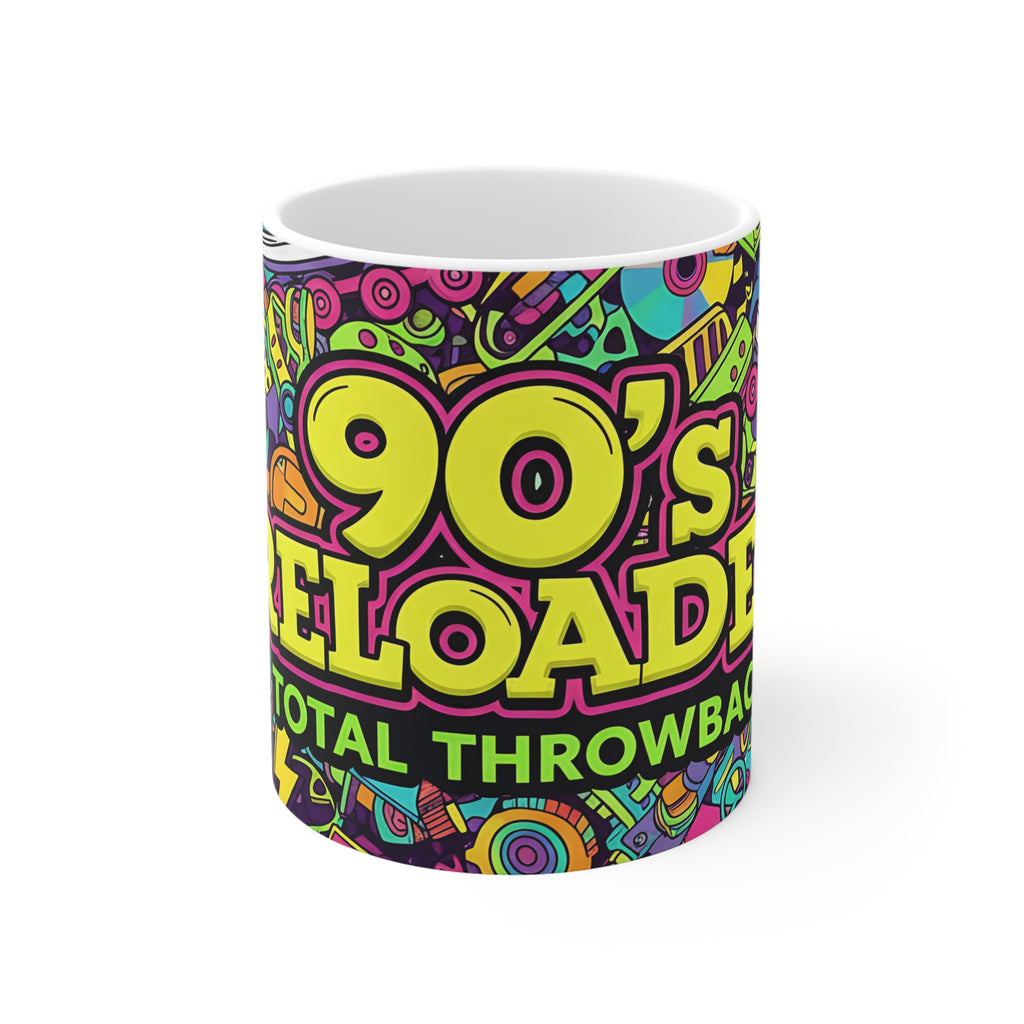 90's Reloaded Retro Mug, Fun Coffee CupThrowback Mug, Nostalgic Drinkware, Colorful Mug for Tea Lovers