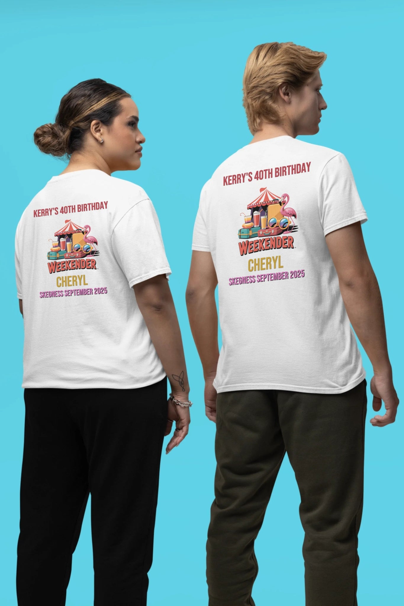 1990 Exclusive Release - Adult Weekender Front and Back Personalised Unisex Heavy T-Shirt - 90s - Adult Weekender