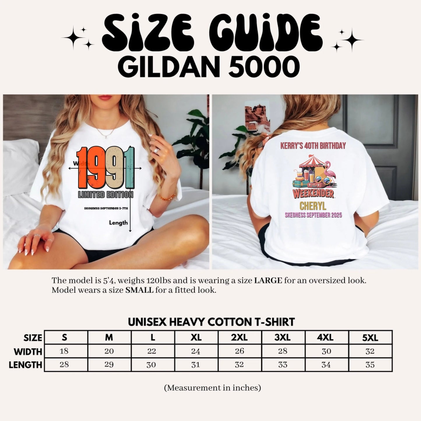 1991 Limited Edition - Adult Weekender Front and Back Personalised Unisex Heavy T-Shirt - 90s - Adult Weekender