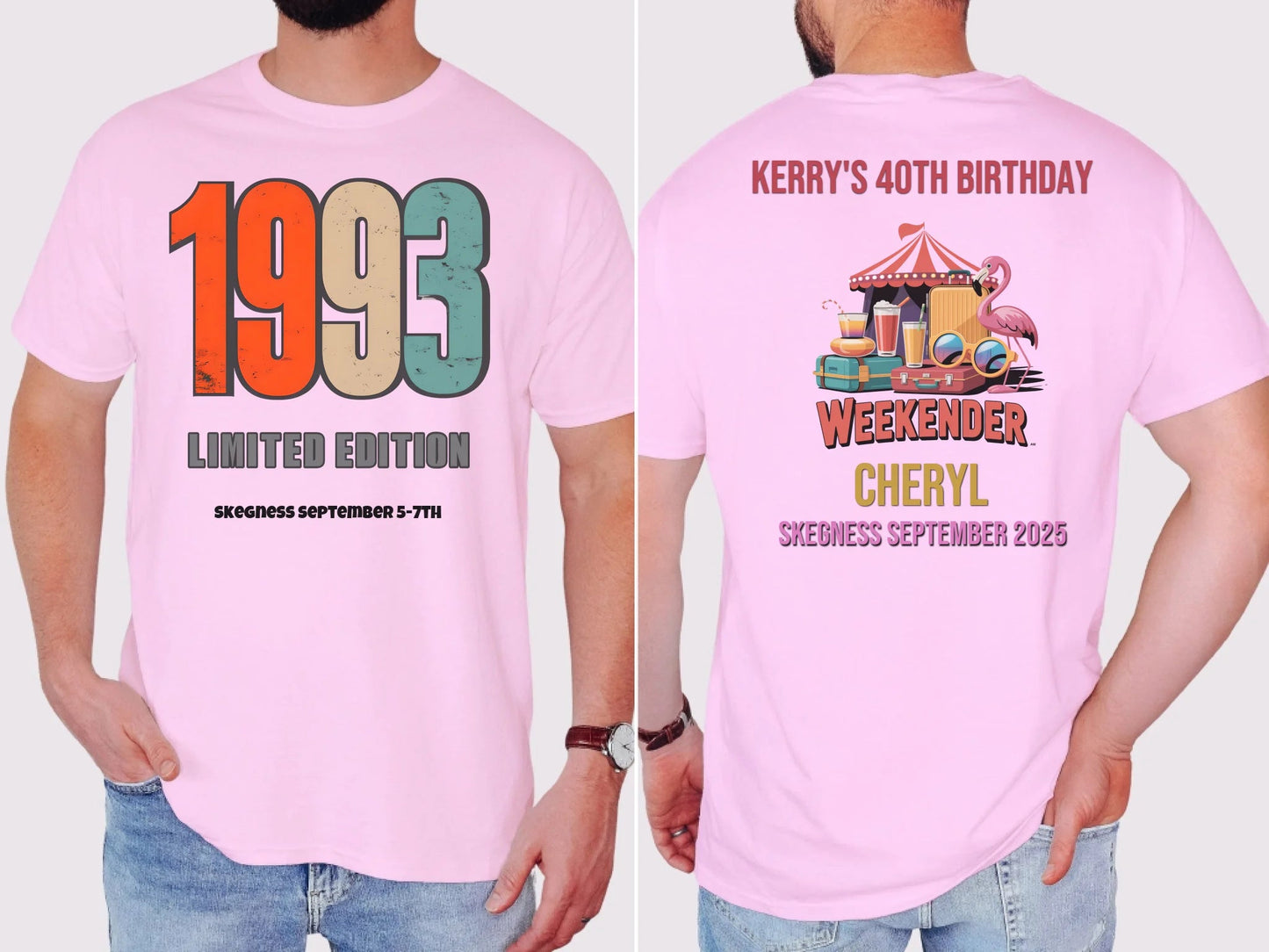 1992 Exclusive Edition - Adult Weekender Front and Back Personalised Unisex Heavy T-Shirt - 90s - Adult Weekender