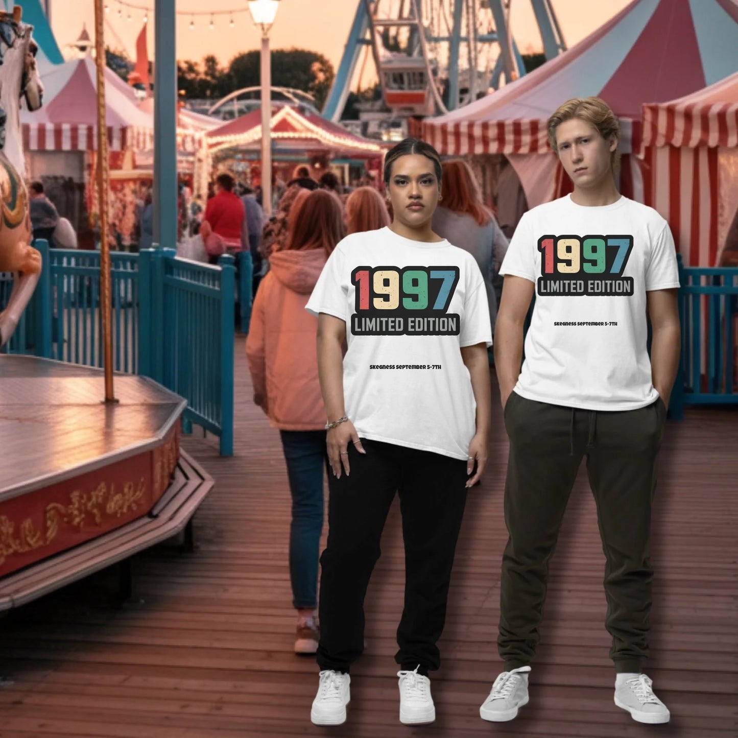 1997 Limited Edition - Adult Weekender Front and Back Personalised Unisex Heavy T-Shirt - 90s - Adult Weekender