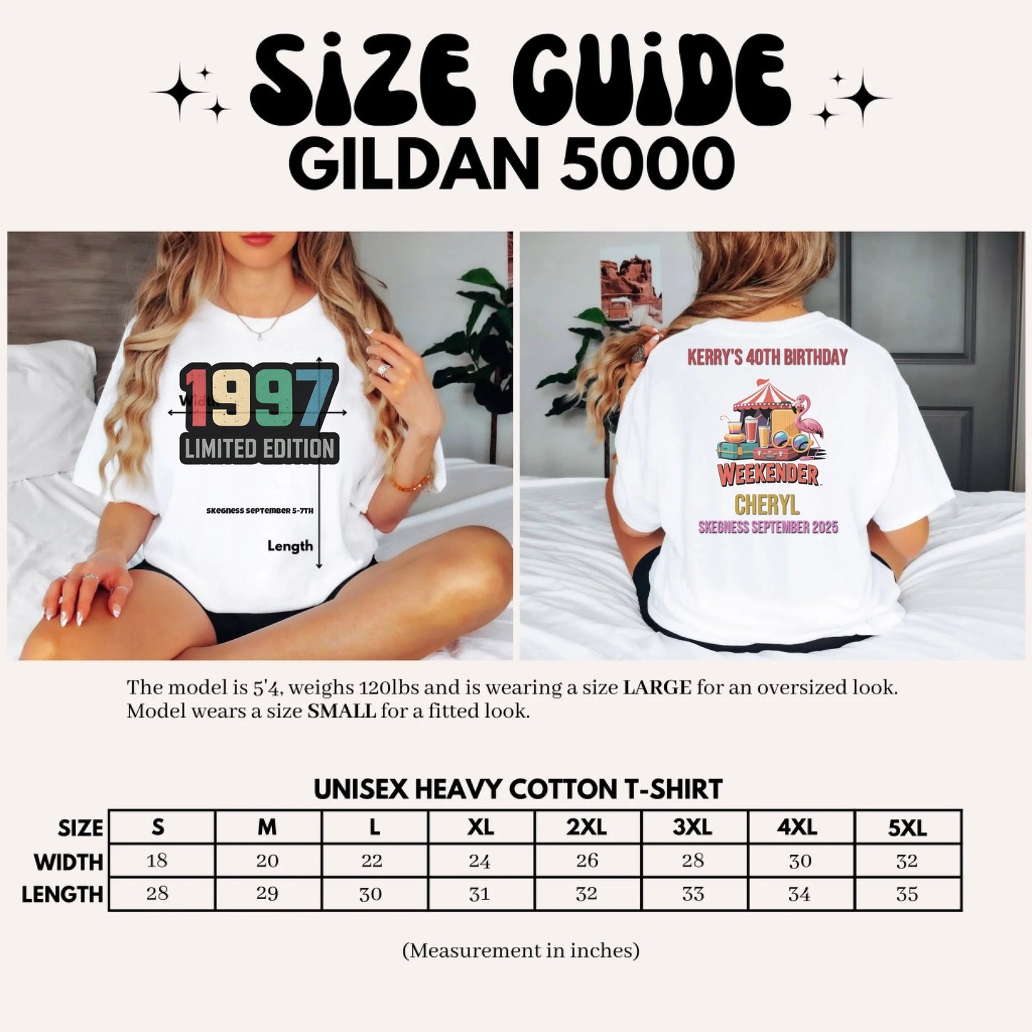 1997 Limited Edition - Adult Weekender Front and Back Personalised Unisex Heavy T-Shirt - 90s - Adult Weekender