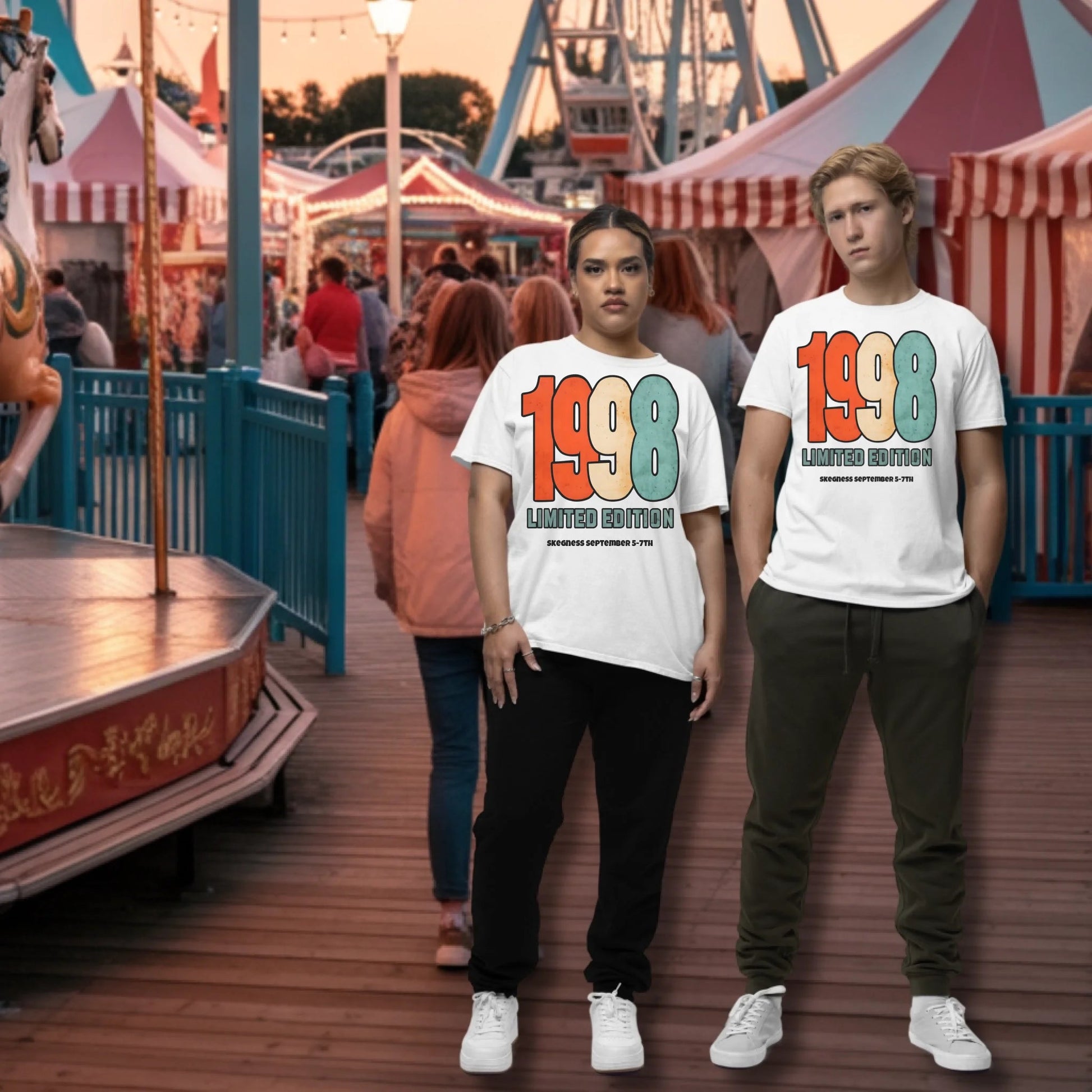 1998 Limited Edition - Adult Weekender Front and Back Personalised Unisex Heavy T-Shirt - 90s - Adult Weekender