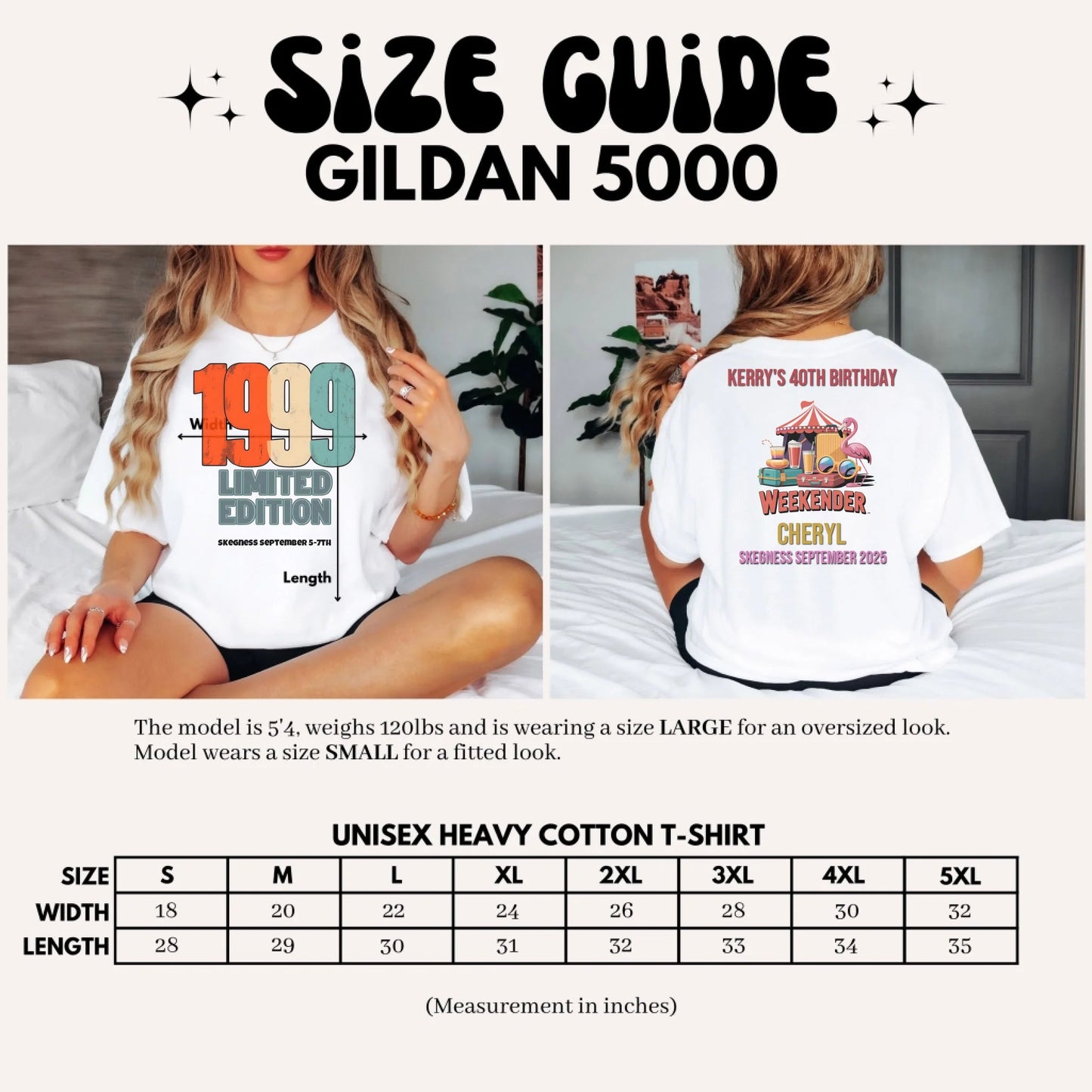 1999 Limited Edition - Adult Weekender Front and Back Personalised Unisex Heavy T-Shirt - 90s - Adult Weekender