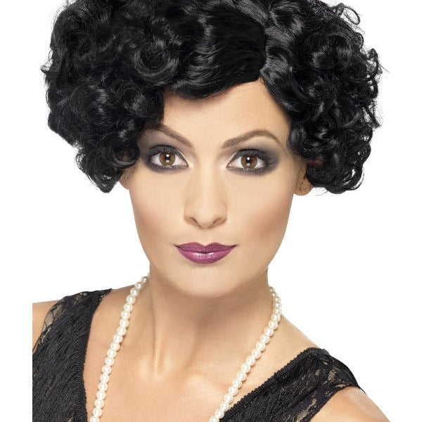 20s Flirty Flapper Wig, Black - Adult Weekender