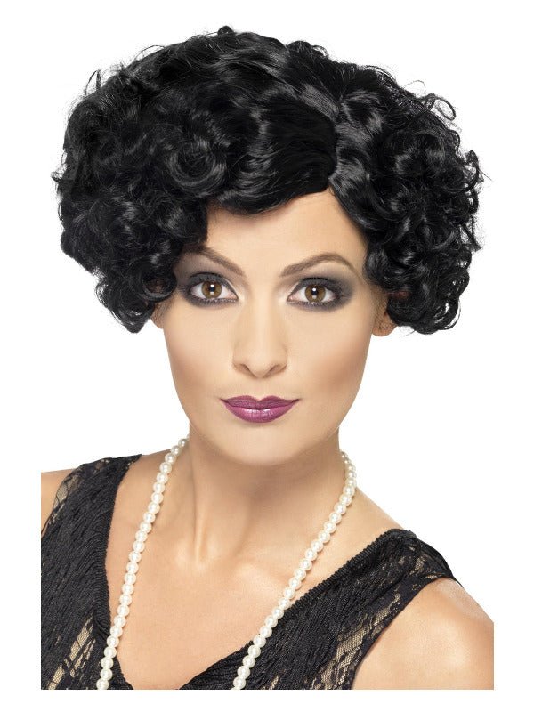 20s Flirty Flapper Wig, Black - Adult Weekender