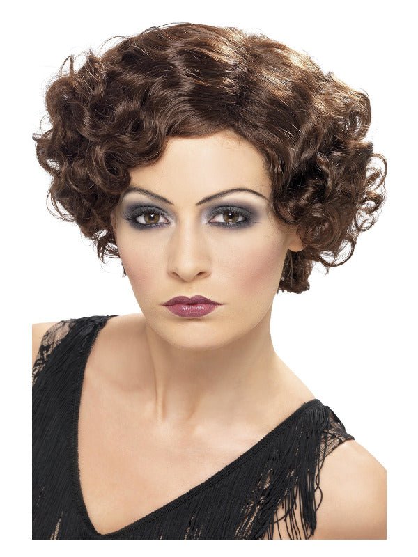 20s Flirty Flapper Wig, Brown - Adult Weekender