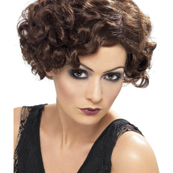 20s Flirty Flapper Wig, Brown - Adult Weekender
