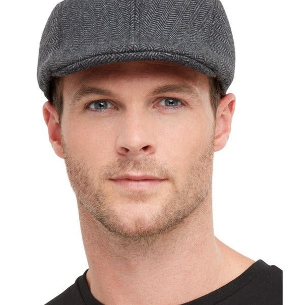 20s Gangster Flat Cap, Grey - Adult Weekender
